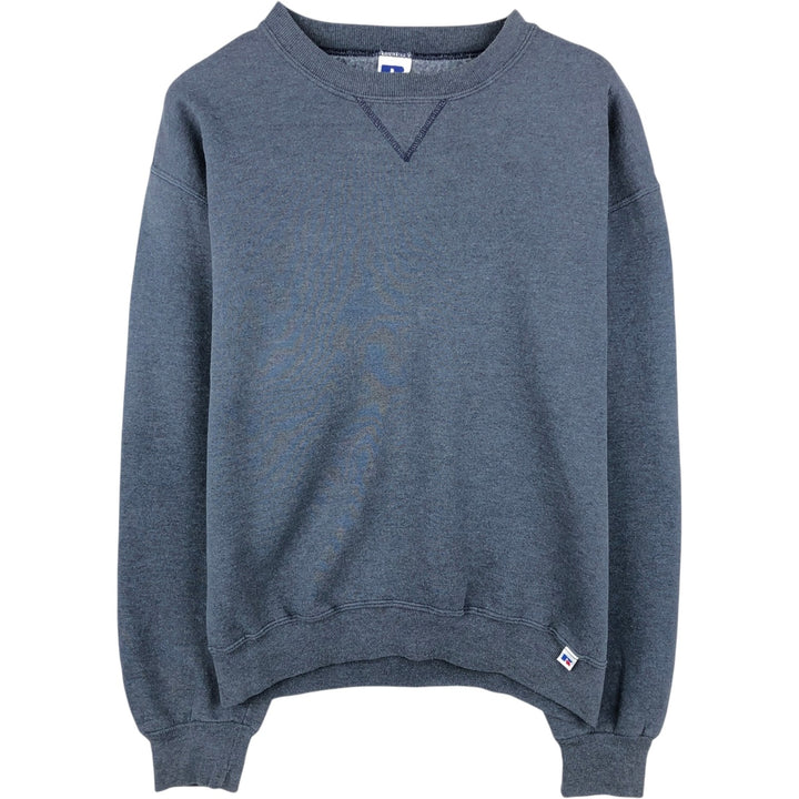 90'S Russell plain blank sweatshirt, men's M size, vintage polyester gray type Vintage Second Hand