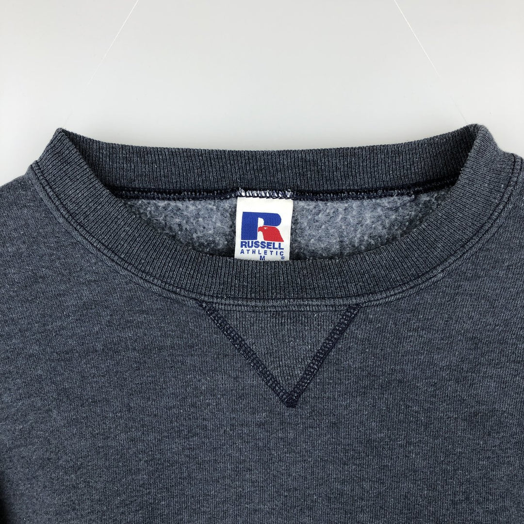 90'S Russell plain blank sweatshirt, men's M size, vintage polyester gray type Vintage Second Hand