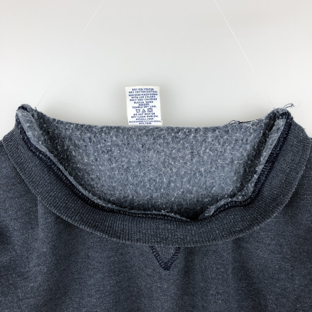 90'S Russell plain blank sweatshirt, men's M size, vintage polyester gray type Vintage Second Hand