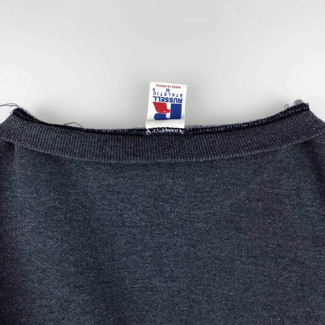 90'S Russell plain blank sweatshirt, men's M size, vintage polyester gray type Vintage Second Hand