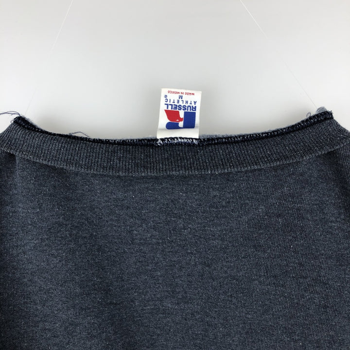 90'S Russell plain blank sweatshirt, men's M size, vintage polyester gray type Vintage Second Hand