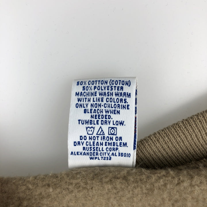 90'S Russell plain blank sweatshirt, sweatshirt, made in USA, men's XL size, vintage cotton Beige type Vintage Second Hand