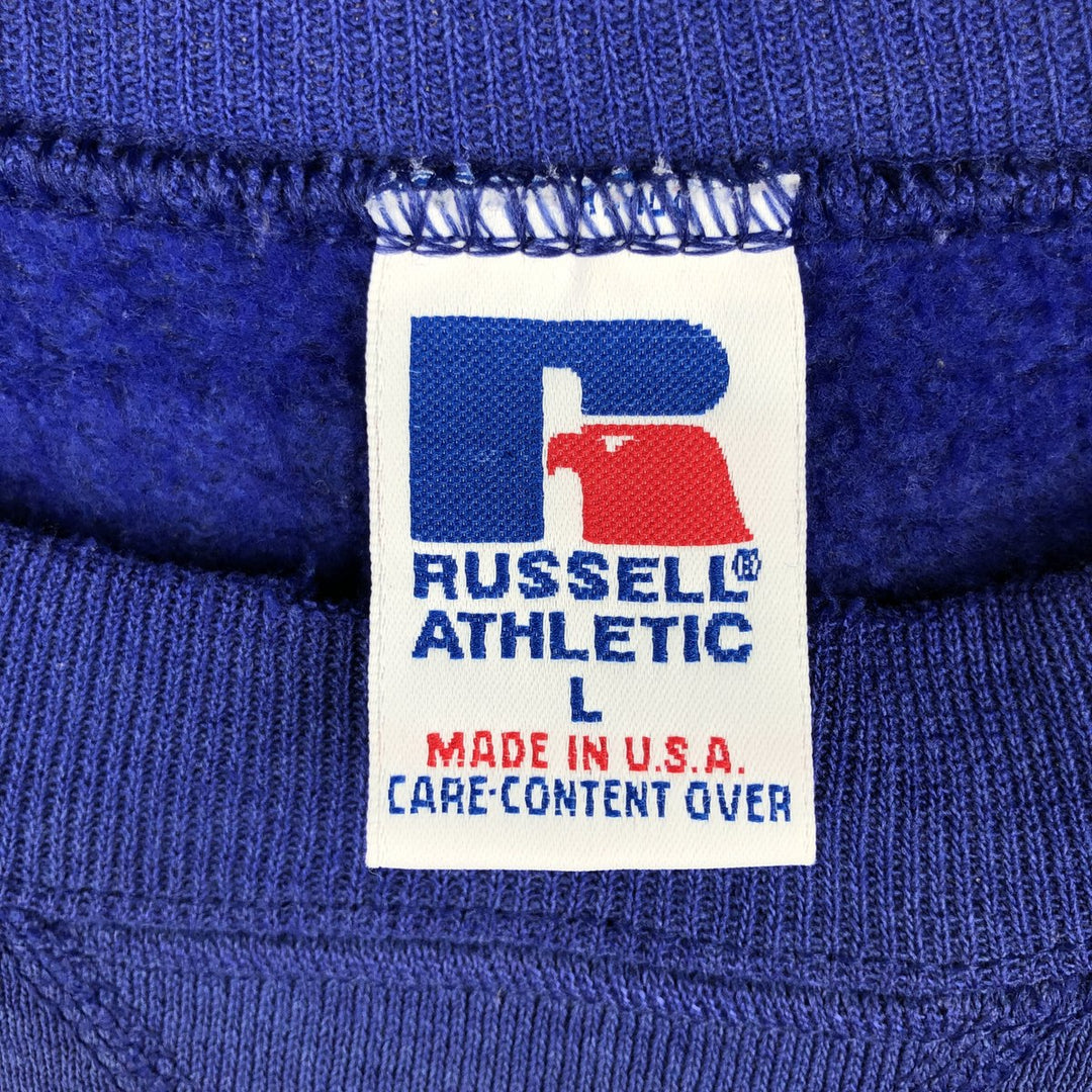 90'S Russell plain blank sweatshirt, sweatshirt, made in USA, men's size L, vintage cotton Purple type blue-purple Vintage Second Hand