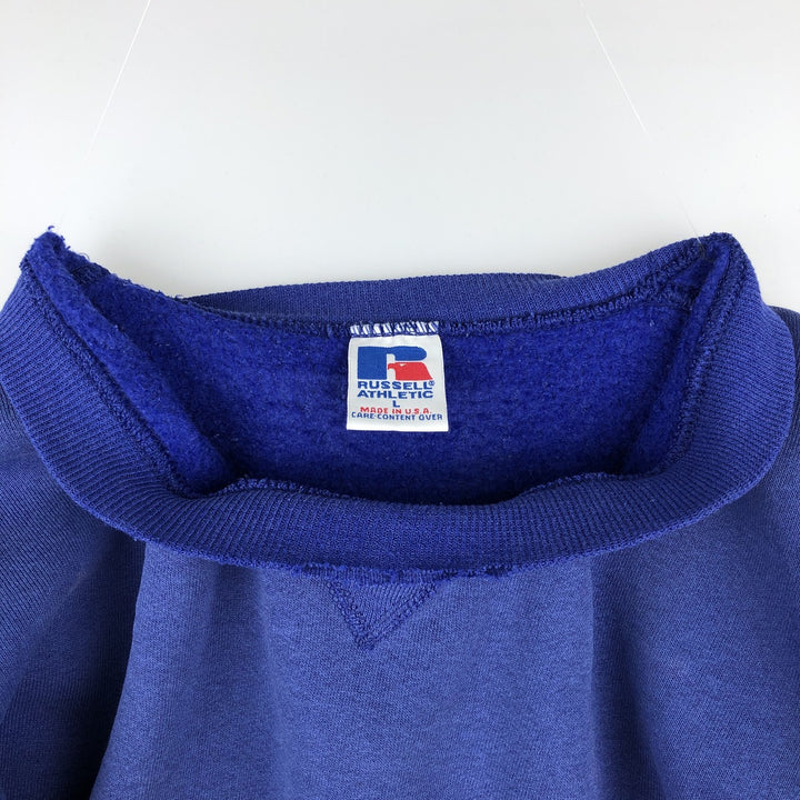 90'S Russell plain blank sweatshirt, sweatshirt, made in USA, men's size L, vintage cotton Purple type blue-purple Vintage Second Hand