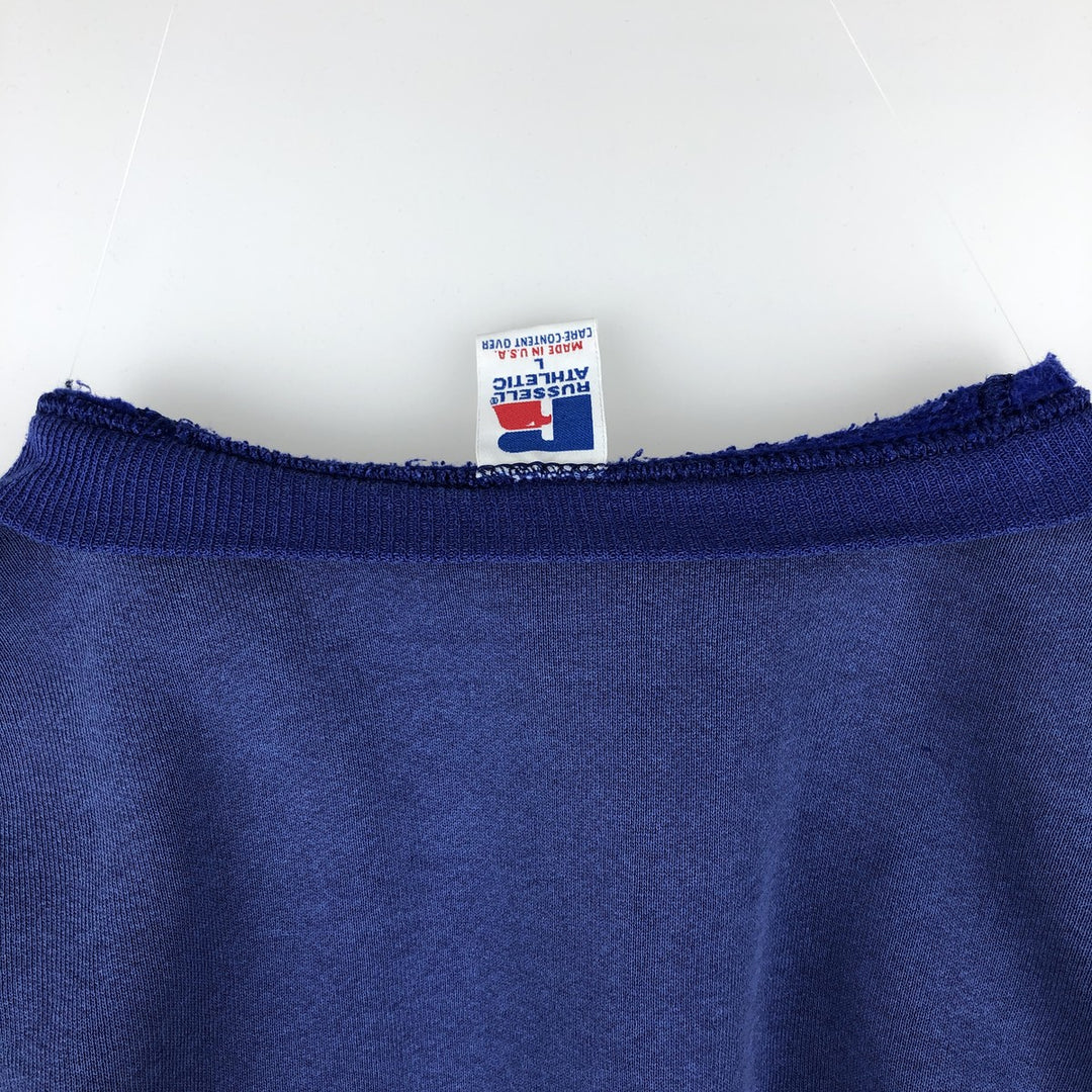 90'S Russell plain blank sweatshirt, sweatshirt, made in USA, men's size L, vintage cotton Purple type blue-purple Vintage Second Hand