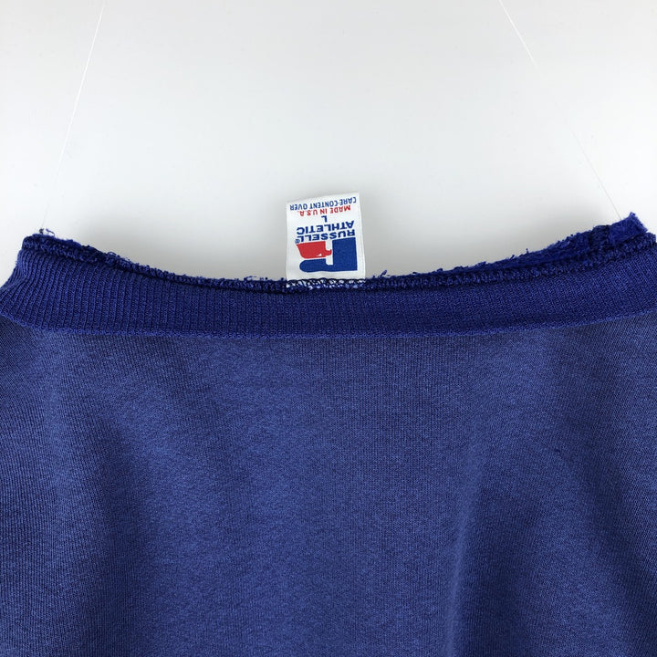90'S Russell plain blank sweatshirt, sweatshirt, made in USA, men's size L, vintage cotton Purple type blue-purple Vintage Second Hand