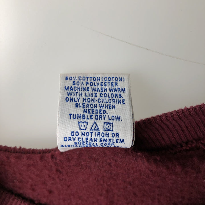 80s-90'S Russell Plain Blank Sweatshirt, Men's Size XL (Equivalent), Vintage cotton Red type red-purple Vintage Second Hand