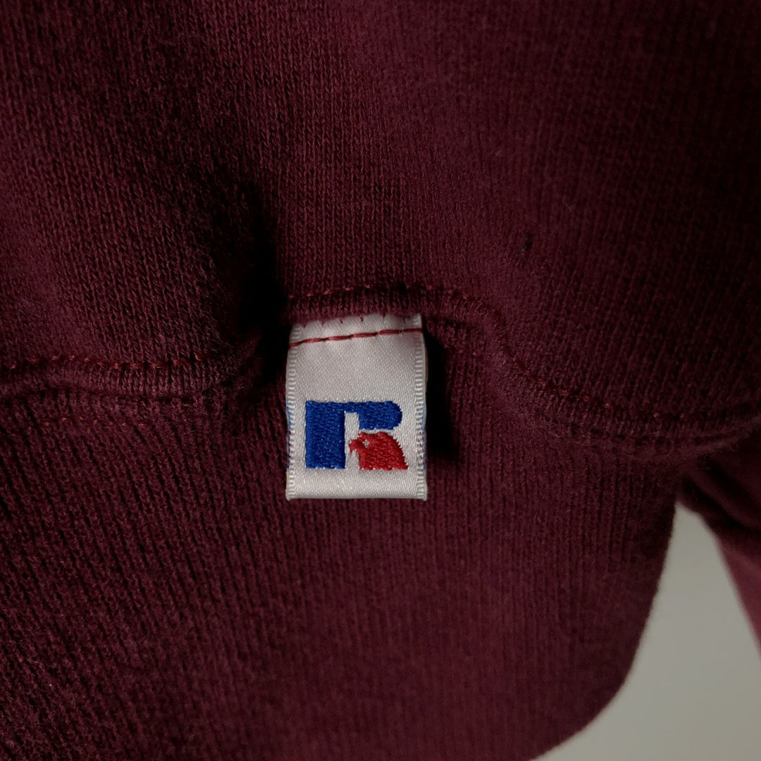 80s-90'S Russell Plain Blank Sweatshirt, Men's Size XL (Equivalent), Vintage cotton Red type red-purple Vintage Second Hand