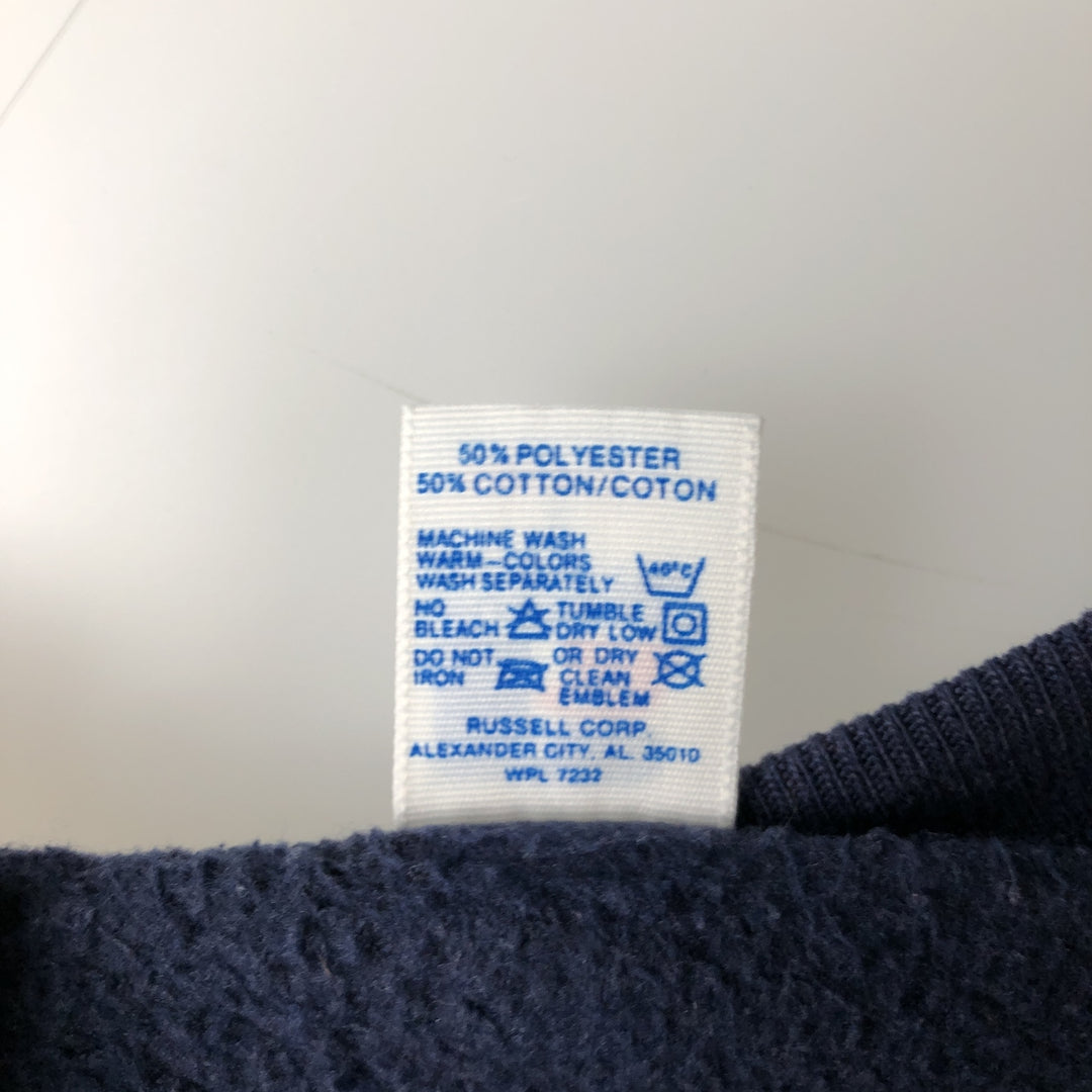 80s-90'S Russell plain blank sweatshirt, sweatshirt, made in USA, men's size L, vintage polyester navy blue type Vintage Second Hand