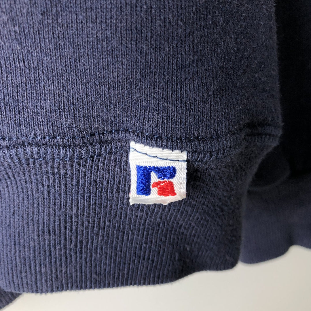 80s-90'S Russell plain blank sweatshirt, sweatshirt, made in USA, men's size L, vintage polyester navy blue type Vintage Second Hand