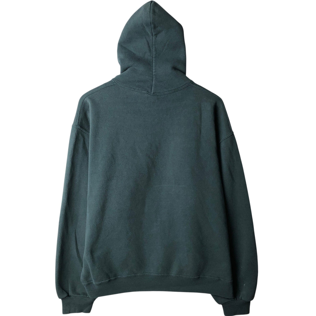 80s-90'S Russell sweatshirt pullover hoodie, men's size L equivalent, vintage. cotton Green type dark green Vintage Second Hand