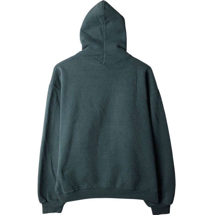 80s-90'S Russell sweatshirt pullover hoodie, men's size L equivalent, vintage. cotton Green type dark green Vintage Second Hand