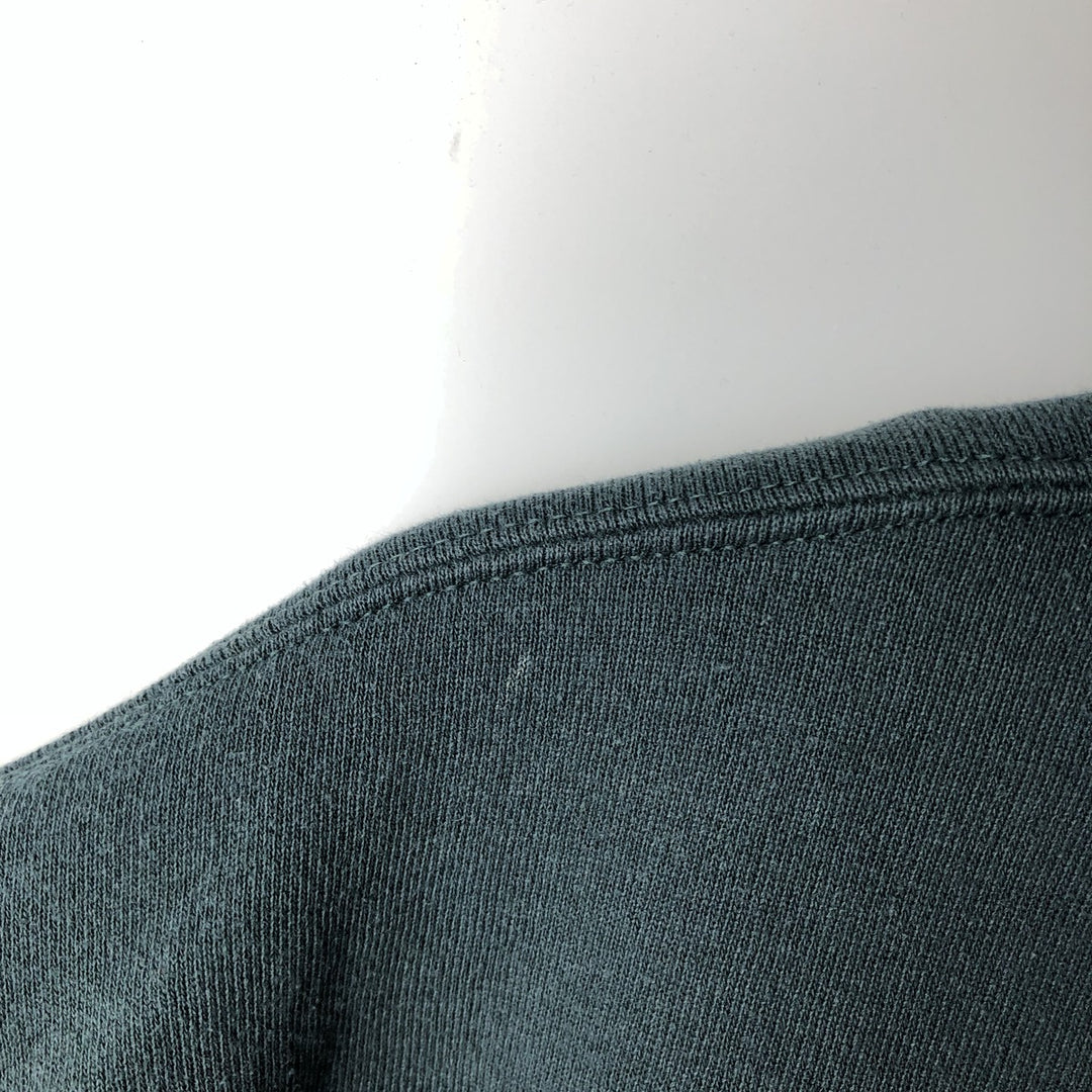 80s-90'S Russell sweatshirt pullover hoodie, men's size L equivalent, vintage. cotton Green type dark green Vintage Second Hand
