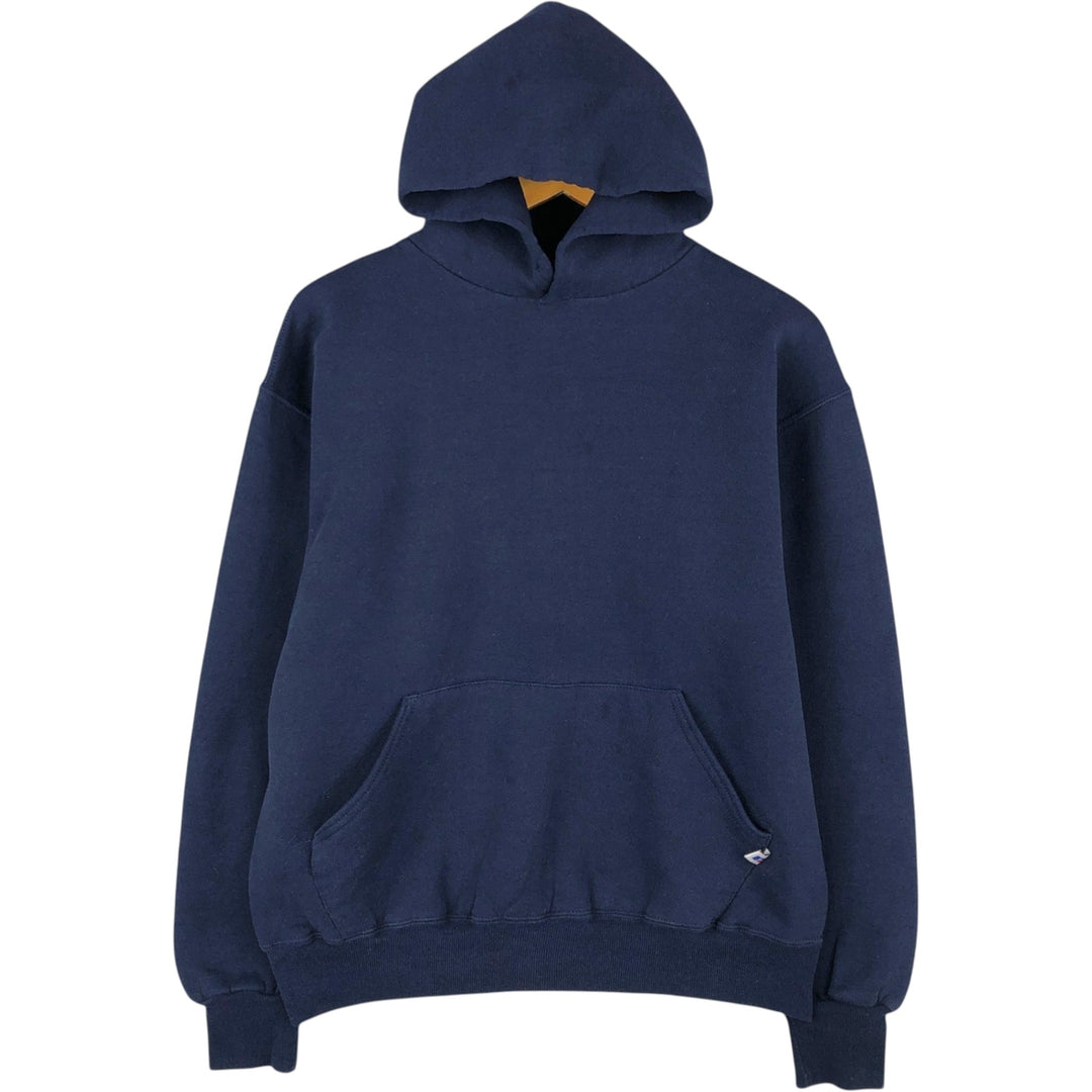 80s-90'S Russell sweatshirt pullover hoodie, men's size M equivalent, vintage. cotton navy blue type Vintage Second Hand