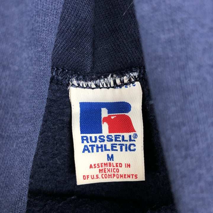 80s-90'S Russell sweatshirt pullover hoodie, men's size M equivalent, vintage. cotton navy blue type Vintage Second Hand