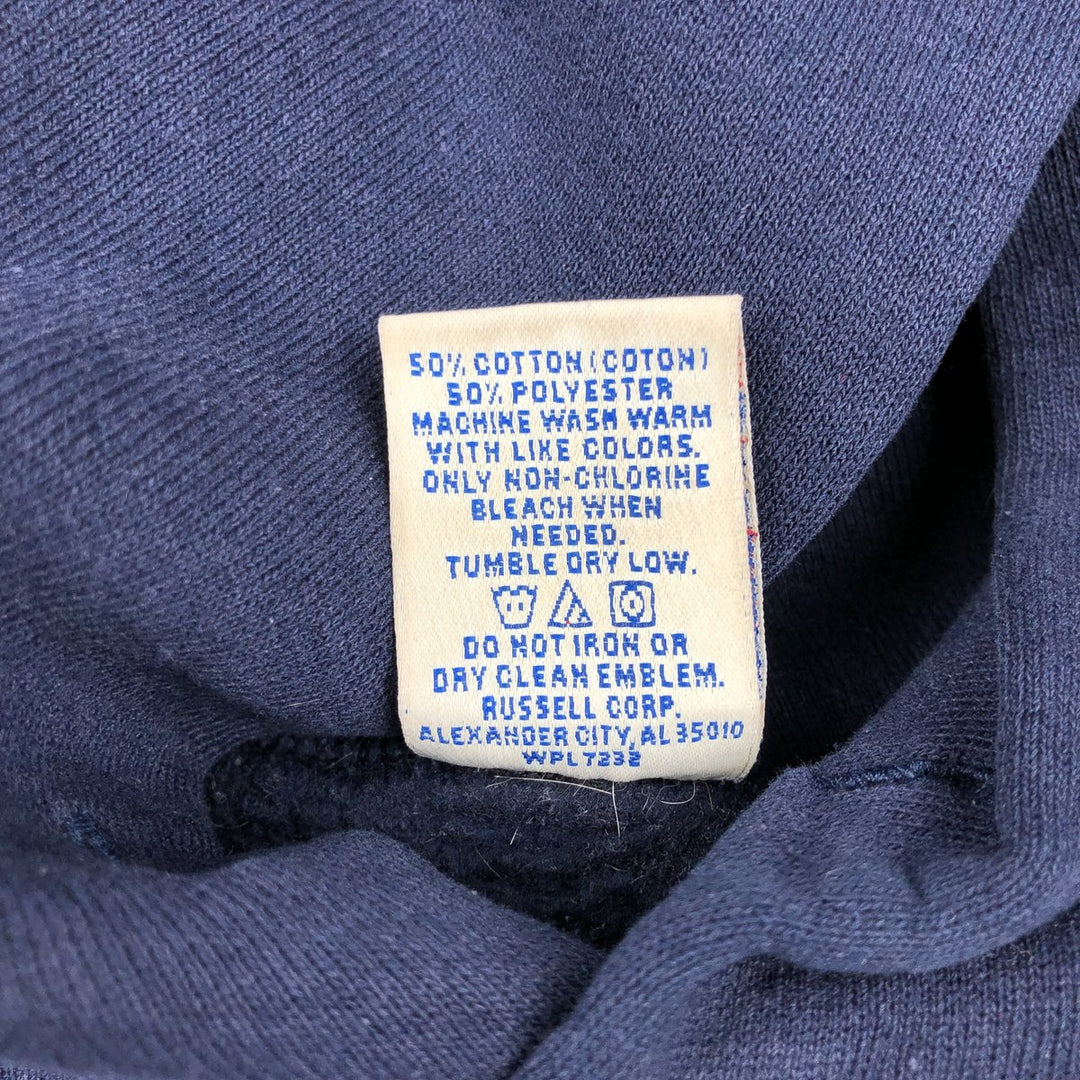 80s-90'S Russell sweatshirt pullover hoodie, men's size M equivalent, vintage. cotton navy blue type Vintage Second Hand