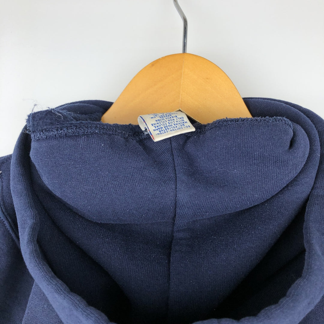 80s-90'S Russell sweatshirt pullover hoodie, men's size M equivalent, vintage. cotton navy blue type Vintage Second Hand