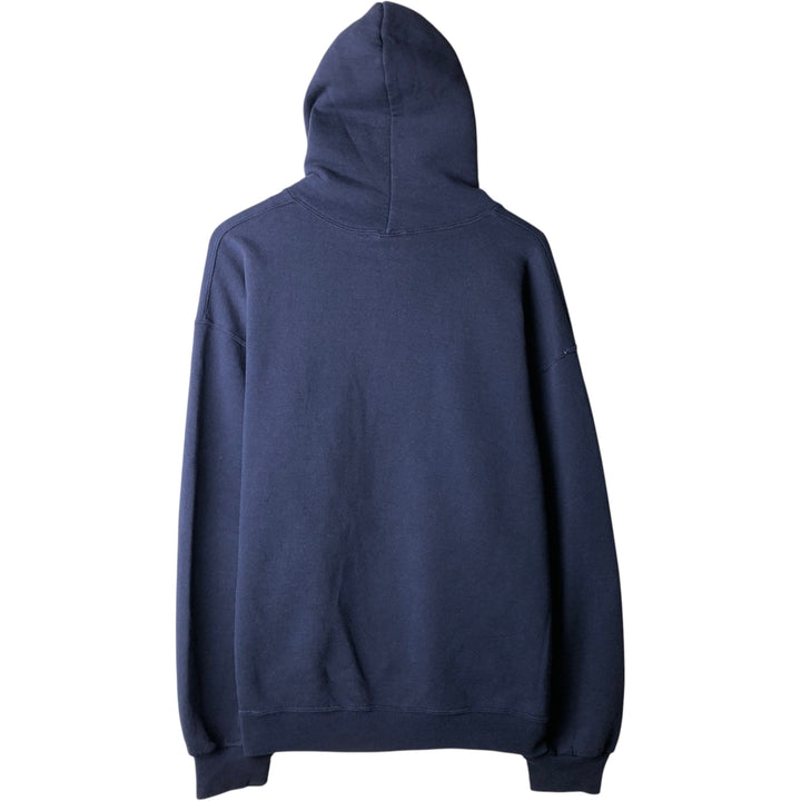 80s-90'S Russell sweatshirt pullover hoodie, men's size XL equivalent, vintage. cotton navy blue type Vintage Second Hand