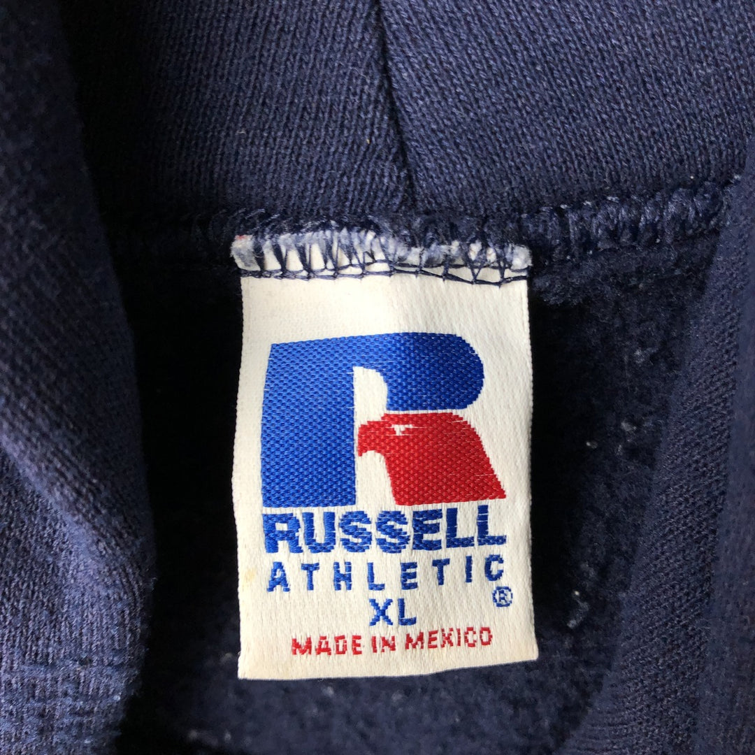 80s-90'S Russell sweatshirt pullover hoodie, men's size XL equivalent, vintage. cotton navy blue type Vintage Second Hand
