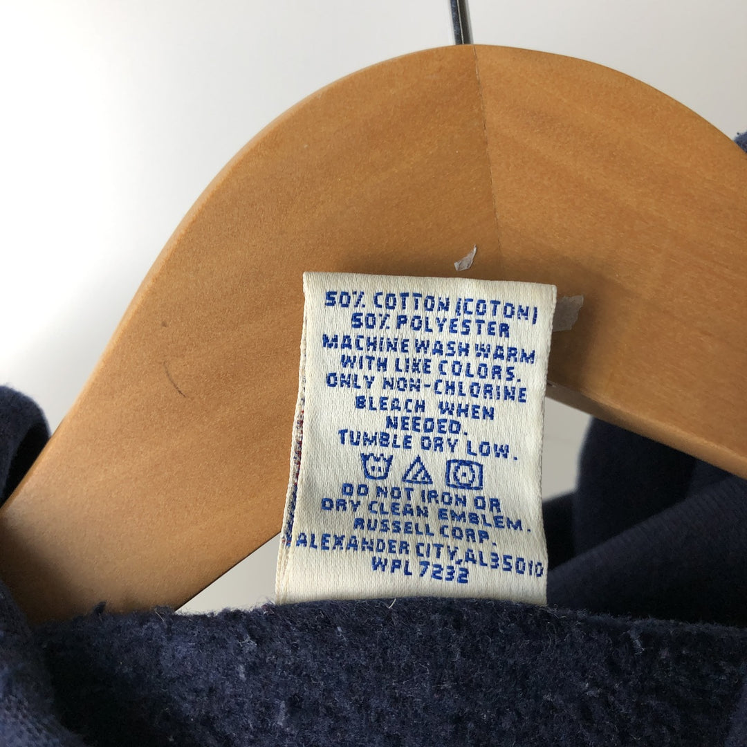 80s-90'S Russell sweatshirt pullover hoodie, men's size XL equivalent, vintage. cotton navy blue type Vintage Second Hand