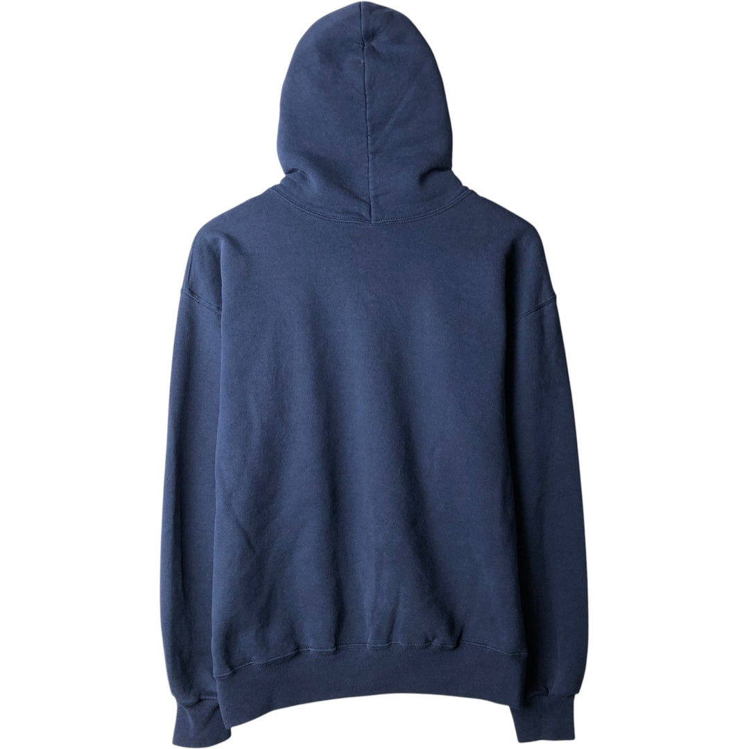 80s-90'S Russell sweatshirt pullover hoodie, made in USA, men's size L equivalent, vintage. cotton navy blue type Vintage Second Hand
