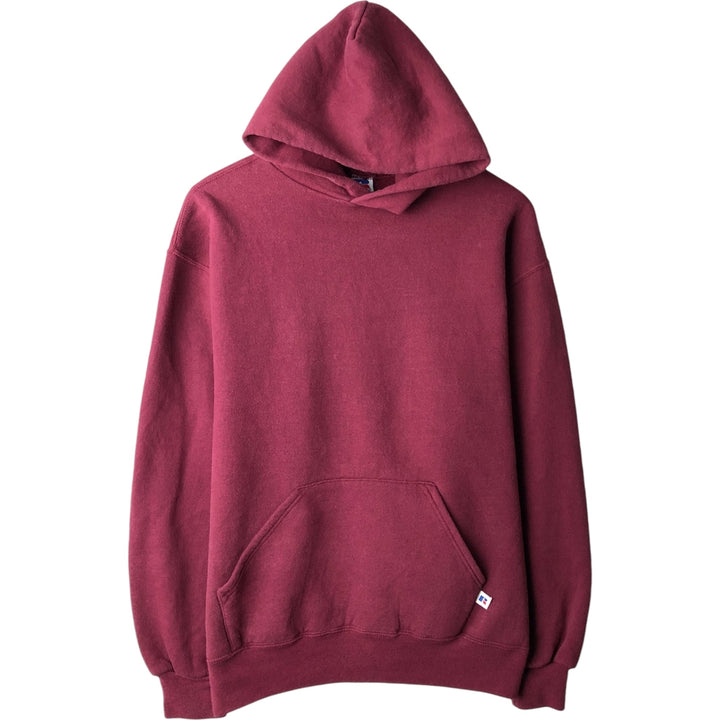 80s-90'S Russell sweatshirt pullover hoodie, made in USA, men's size L equivalent, vintage. cotton Red type red-purple Vintage Second Hand