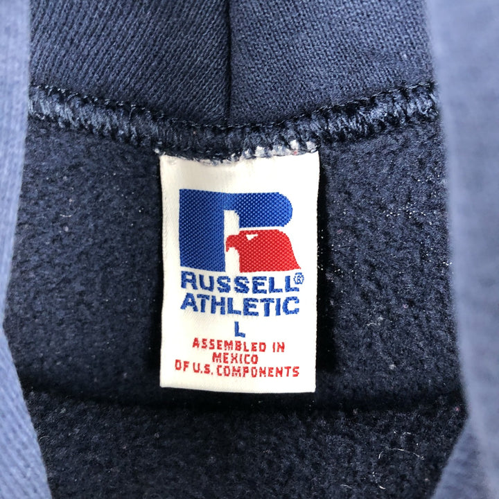 90'S Russell sweatshirt pullover hoodie, men's size L, vintage cotton navy blue type Vintage Second Hand