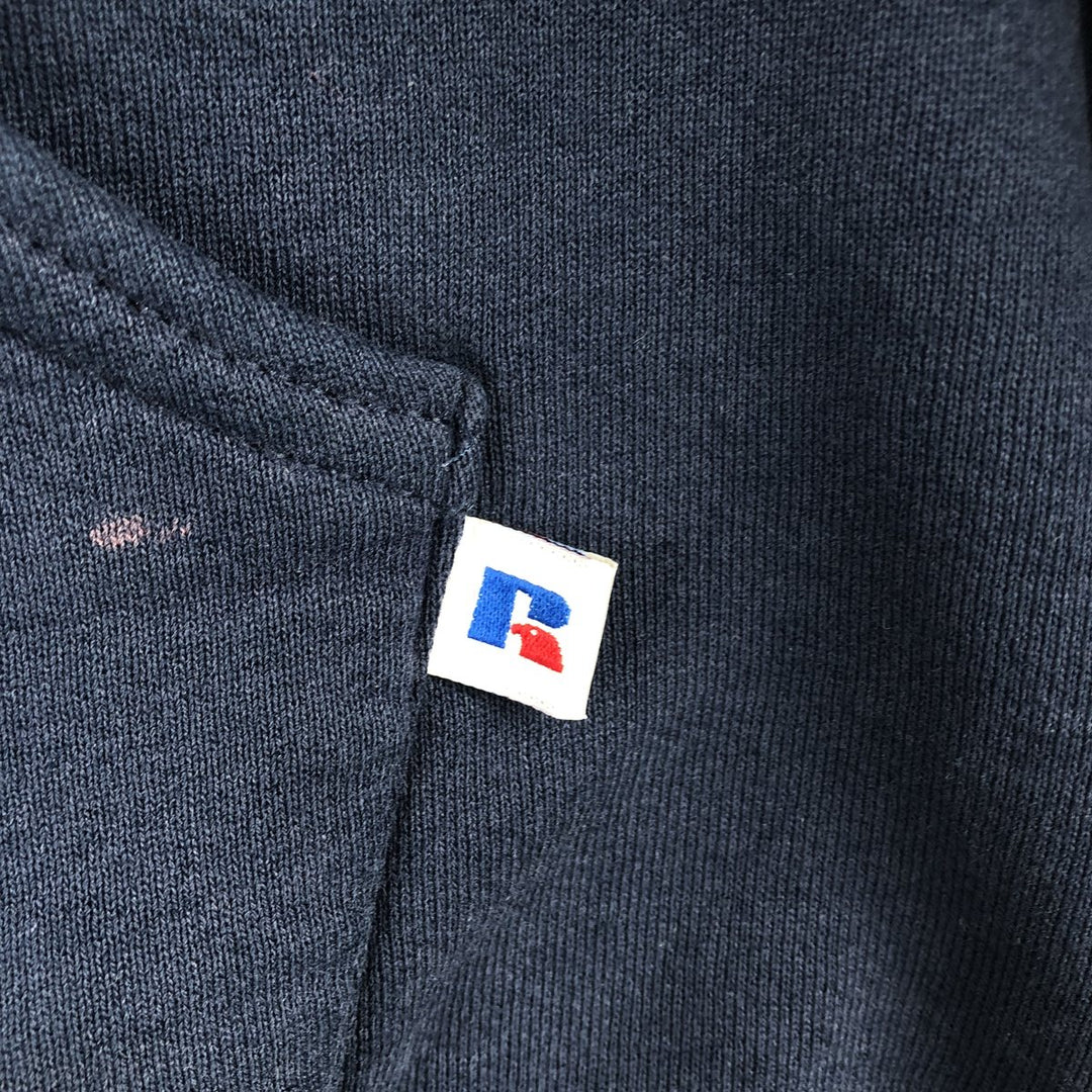 90'S Russell sweatshirt pullover hoodie, men's size L, vintage cotton navy blue type Vintage Second Hand