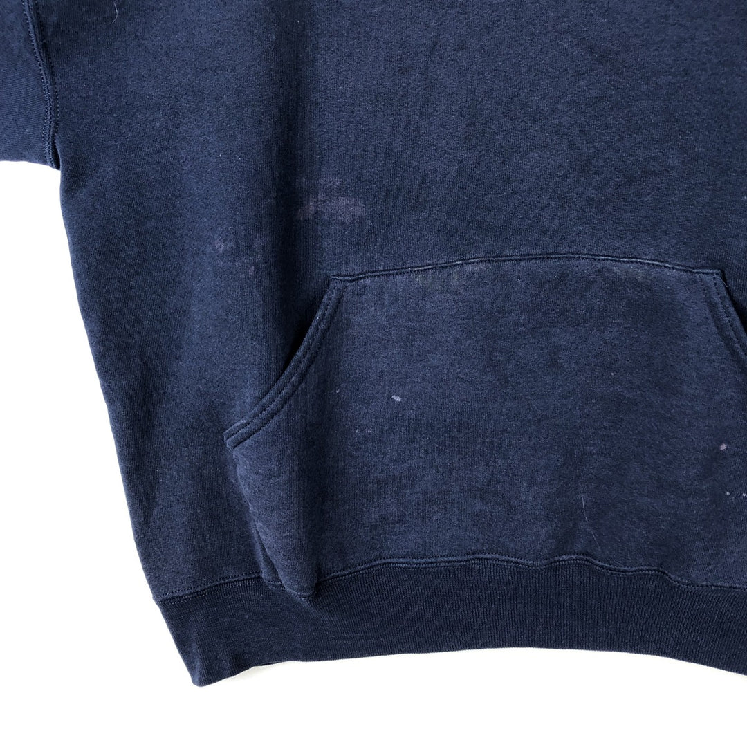 90'S Russell sweatshirt pullover hoodie, men's size L, vintage cotton navy blue type Vintage Second Hand