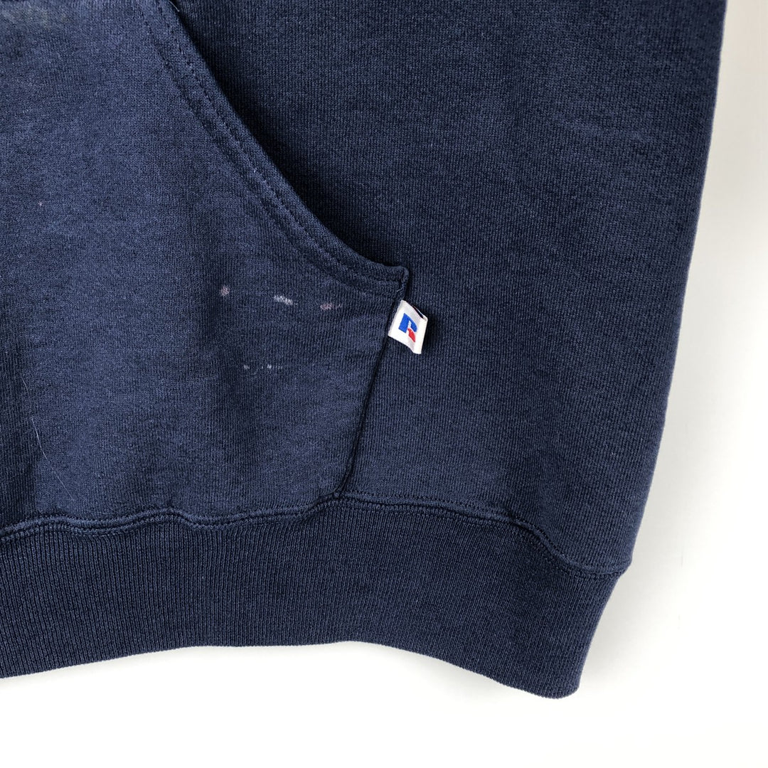 90'S Russell sweatshirt pullover hoodie, men's size L, vintage cotton navy blue type Vintage Second Hand