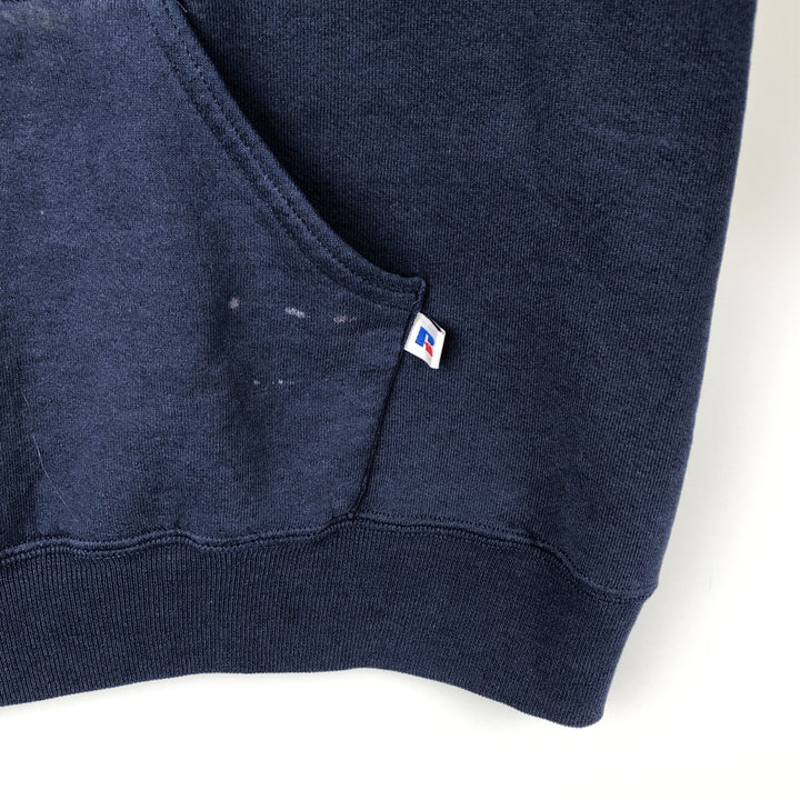 90'S Russell sweatshirt pullover hoodie, men's size L, vintage cotton navy blue type Vintage Second Hand