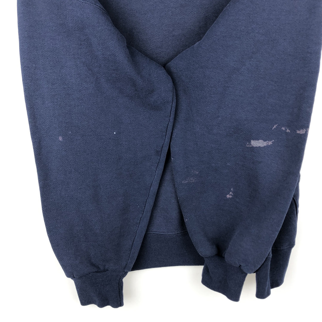 90'S Russell sweatshirt pullover hoodie, men's size L, vintage cotton navy blue type Vintage Second Hand