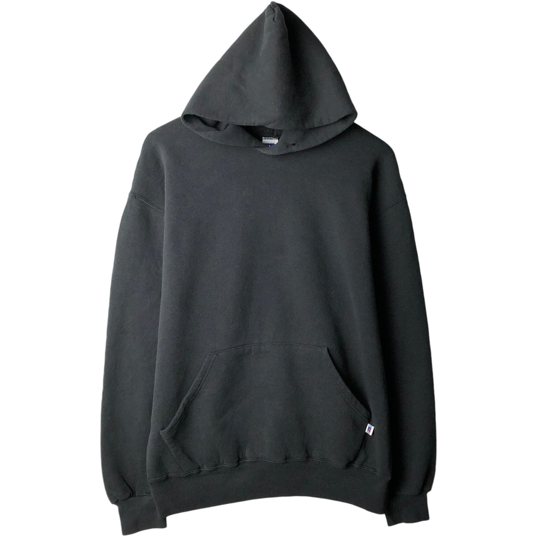 80s-90'S Russell sweatshirt pullover hoodie, men's size L equivalent, vintage. cotton black type Vintage Second Hand
