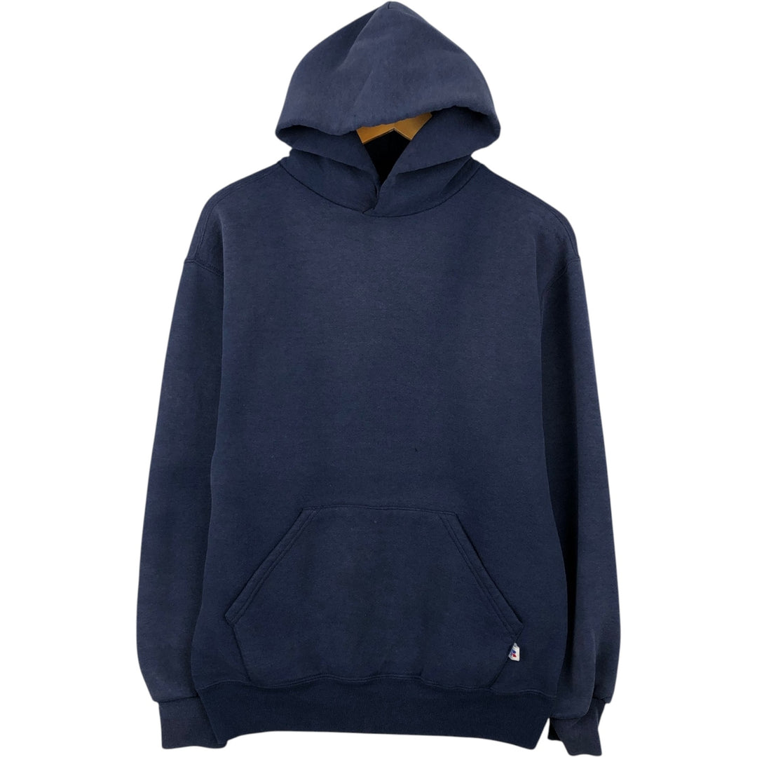 80s-90'S Russell sweatshirt pullover hoodie, made in USA, men's size M equivalent, vintage. cotton navy blue type Vintage Second Hand