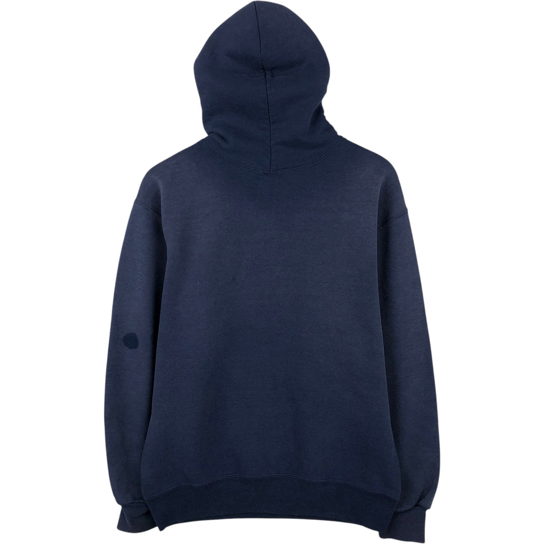 80s-90'S Russell sweatshirt pullover hoodie, made in USA, men's size M equivalent, vintage. cotton navy blue type Vintage Second Hand