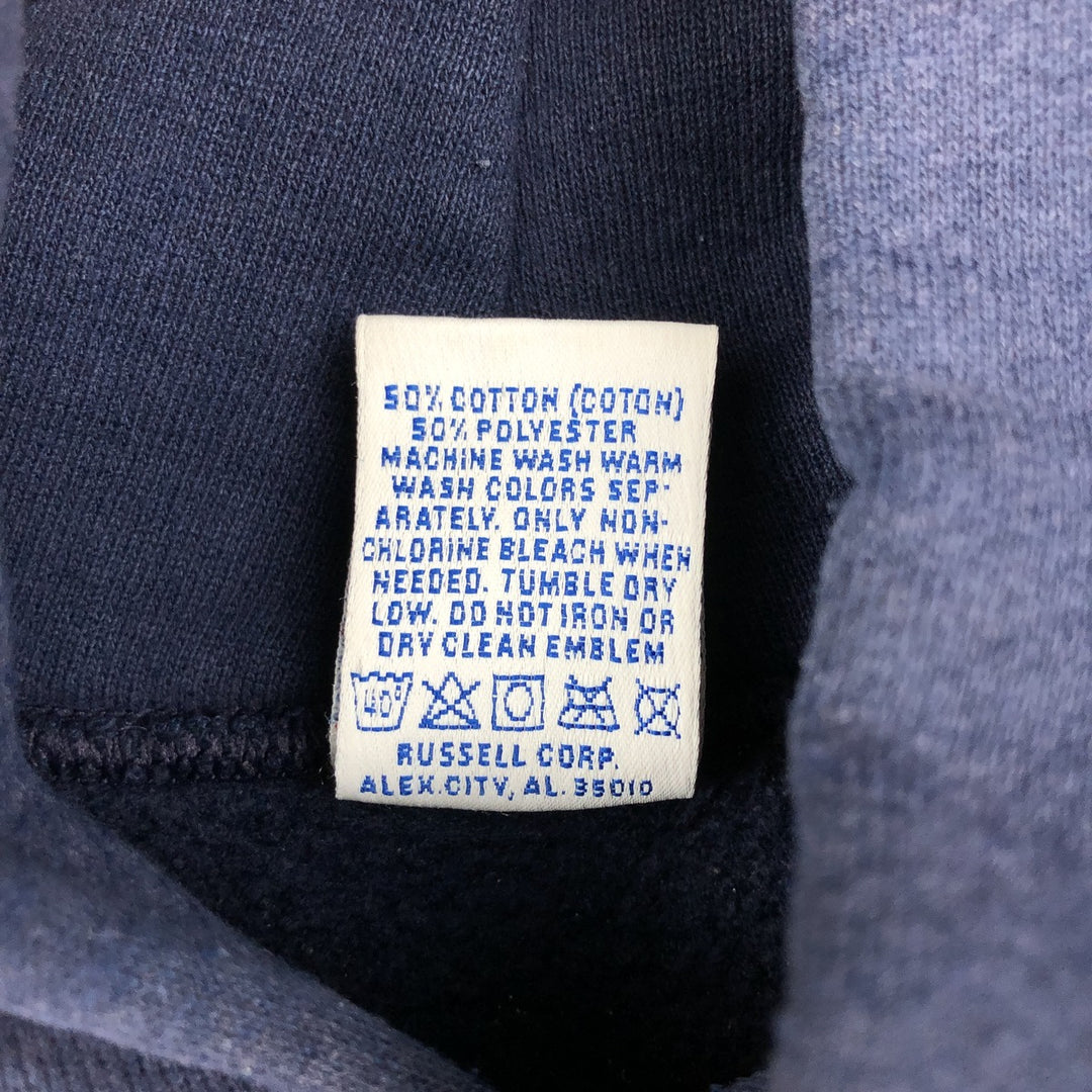 80s-90'S Russell sweatshirt pullover hoodie, made in USA, men's size M equivalent, vintage. cotton navy blue type Vintage Second Hand