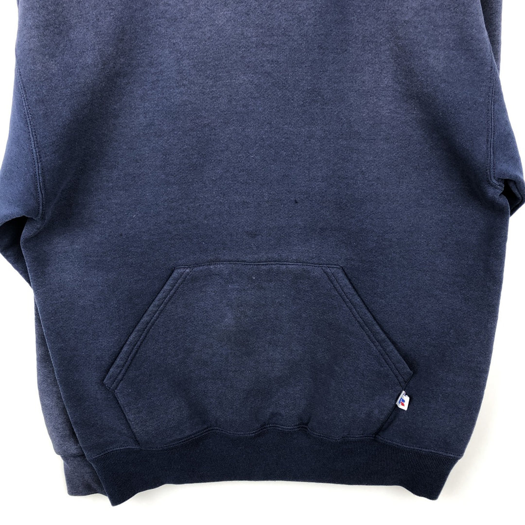 80s-90'S Russell sweatshirt pullover hoodie, made in USA, men's size M equivalent, vintage. cotton navy blue type Vintage Second Hand
