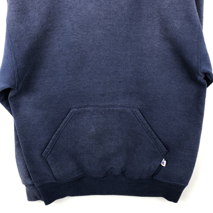80s-90'S Russell sweatshirt pullover hoodie, made in USA, men's size M equivalent, vintage. cotton navy blue type Vintage Second Hand