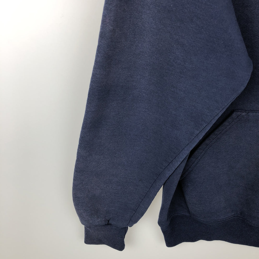 80s-90'S Russell sweatshirt pullover hoodie, made in USA, men's size M equivalent, vintage. cotton navy blue type Vintage Second Hand