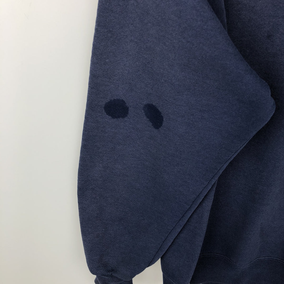 80s-90'S Russell sweatshirt pullover hoodie, made in USA, men's size M equivalent, vintage. cotton navy blue type Vintage Second Hand