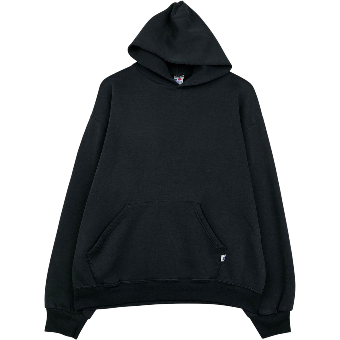 90'S Russell sweatshirt pullover hoodie, men's size L, vintage cotton black type Vintage Second Hand