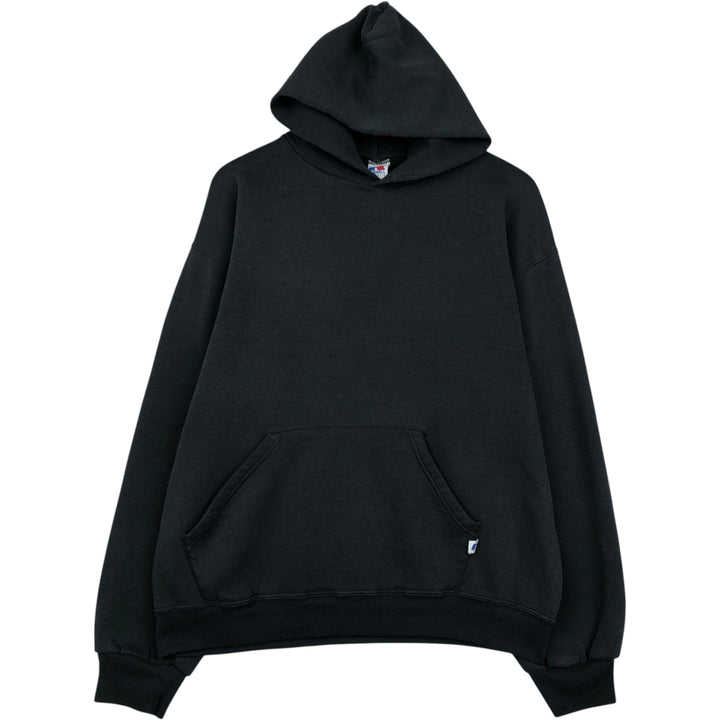 90'S Russell sweatshirt pullover hoodie, men's size L, vintage cotton black type Vintage Second Hand