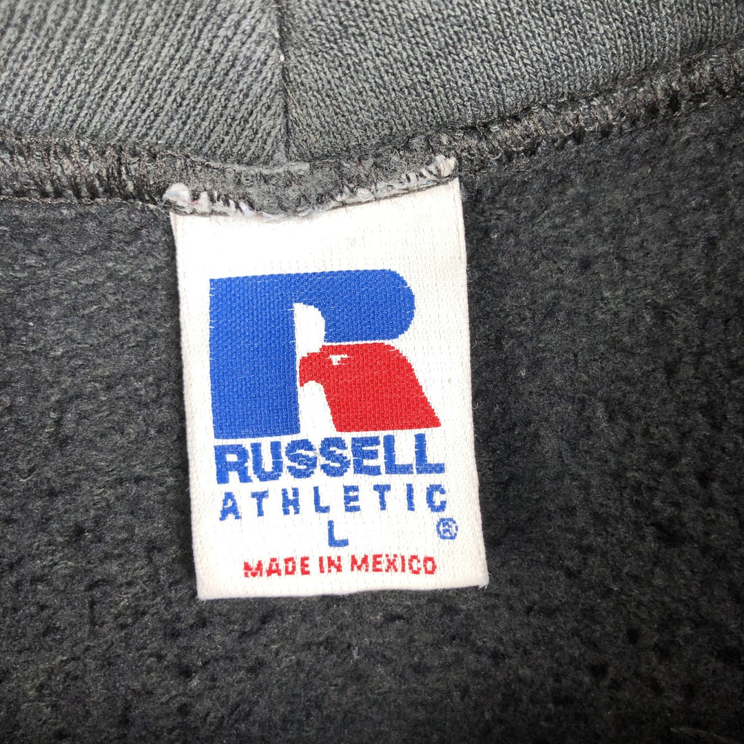 90'S Russell sweatshirt pullover hoodie, men's size L, vintage cotton black type Vintage Second Hand