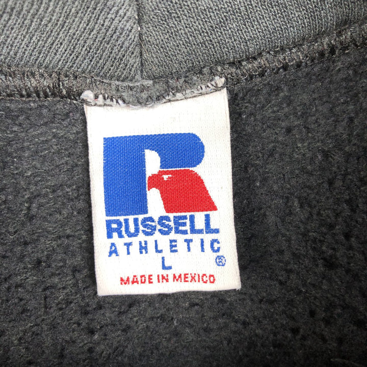 90'S Russell sweatshirt pullover hoodie, men's size L, vintage cotton black type Vintage Second Hand