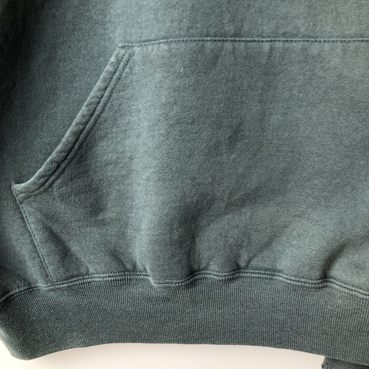 80s-90'S Russell sweatshirt pullover hoodie, made in USA, men's size XL equivalent, vintage. cotton Green type dark green Vintage Second Hand