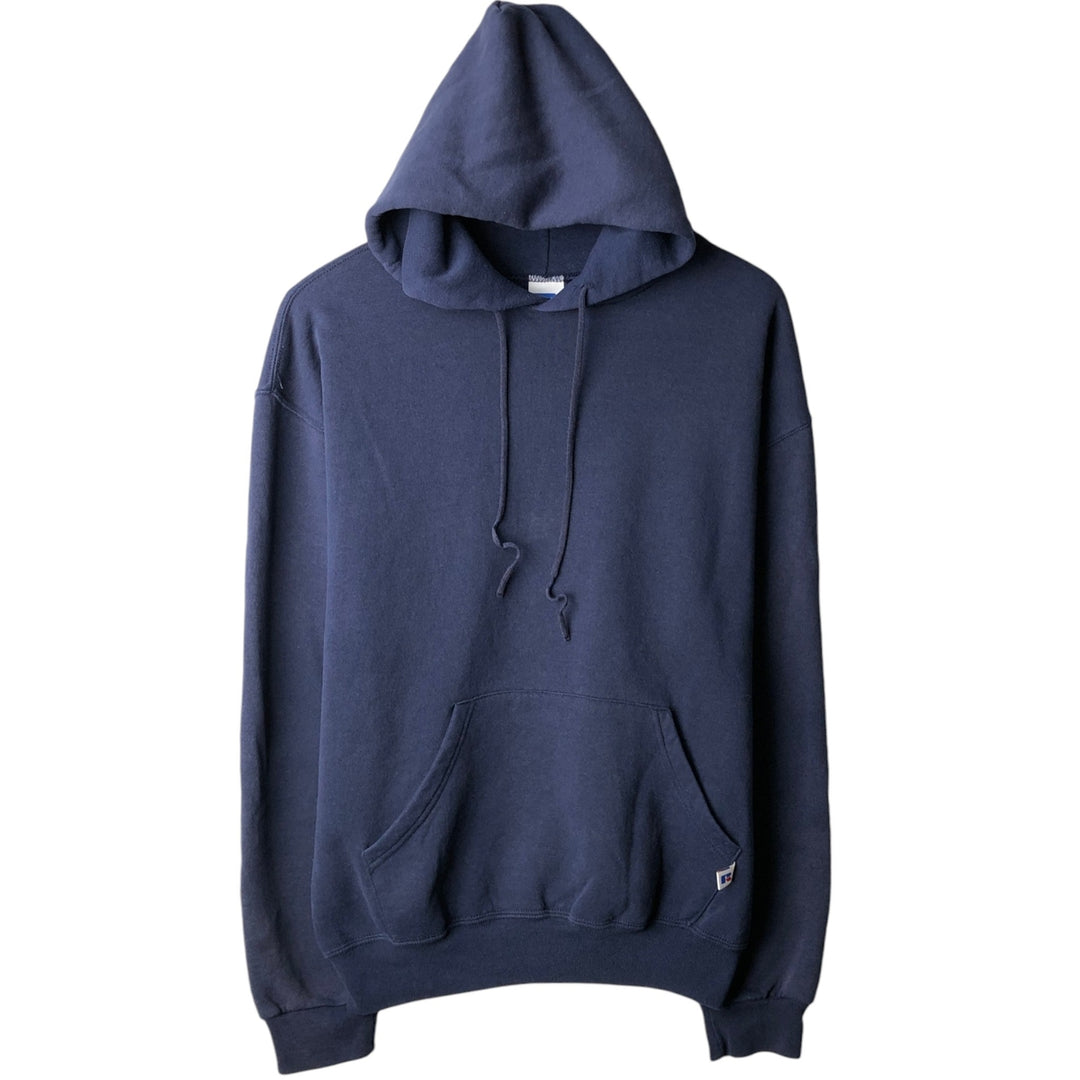 80s-90'S Russell sweatshirt pullover hoodie, men's size M equivalent, vintage. cotton navy blue type Vintage Second Hand