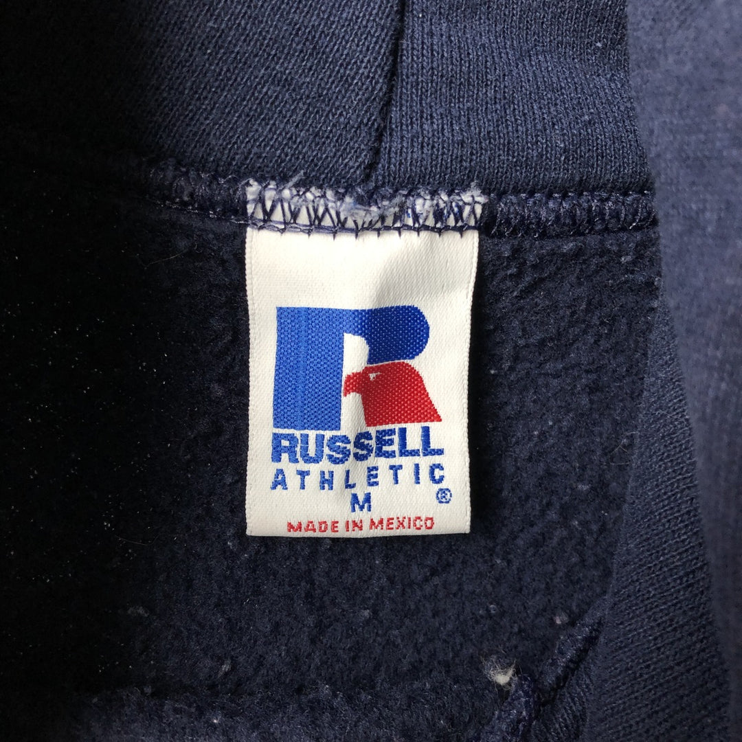 80s-90'S Russell sweatshirt pullover hoodie, men's size M equivalent, vintage. cotton navy blue type Vintage Second Hand