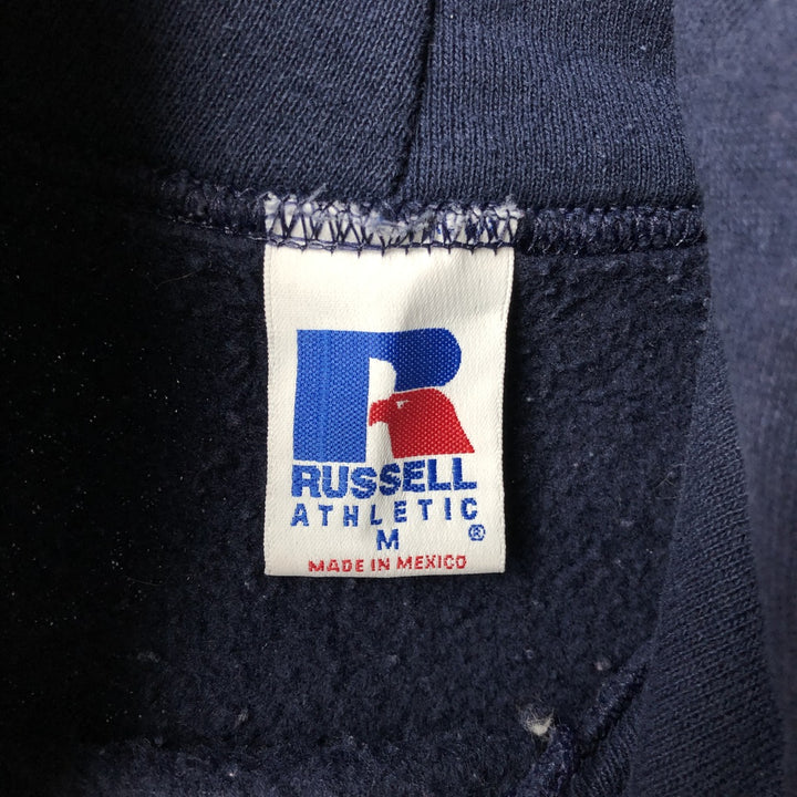 80s-90'S Russell sweatshirt pullover hoodie, men's size M equivalent, vintage. cotton navy blue type Vintage Second Hand