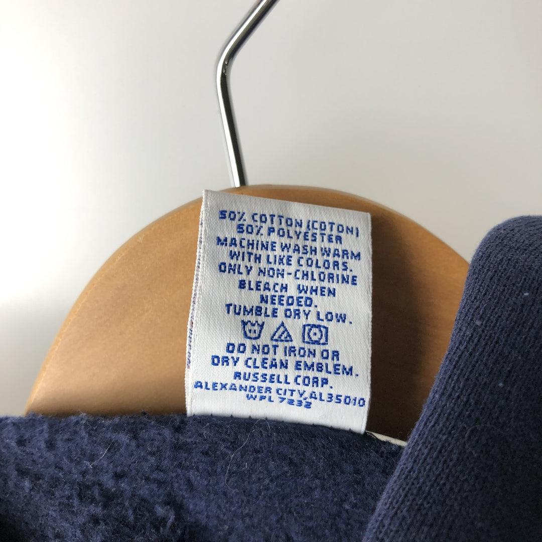 80s-90'S Russell sweatshirt pullover hoodie, men's size M equivalent, vintage. cotton navy blue type Vintage Second Hand