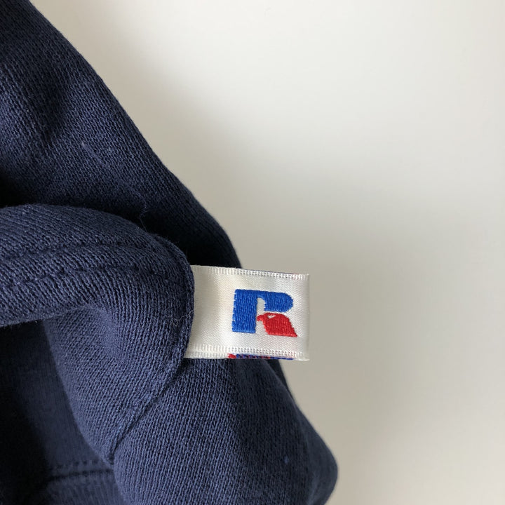 80s-90'S Russell sweatshirt pullover hoodie, men's size M equivalent, vintage. cotton navy blue type Vintage Second Hand
